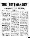Settmakers' and Stoneworkers' Journal Thursday 01 February 1912 Page 1