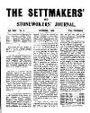 Settmakers' and Stoneworkers' Journal Friday 01 November 1912 Page 1