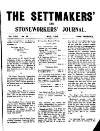 Settmakers' and Stoneworkers' Journal Thursday 01 May 1913 Page 1