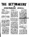 Settmakers' and Stoneworkers' Journal Monday 01 September 1913 Page 1