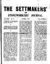 Settmakers' and Stoneworkers' Journal Wednesday 01 October 1913 Page 1