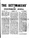 Settmakers' and Stoneworkers' Journal Monday 01 December 1913 Page 1
