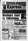 Macclesfield Express Wednesday 18 November 1992 Page 1