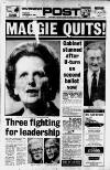 Nottingham Evening Post Thursday 22 November 1990 Page 1
