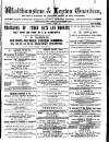 Walthamstow and Leyton Guardian Saturday 09 August 1884 Page 1