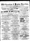 Walthamstow and Leyton Guardian Saturday 01 August 1885 Page 1