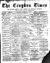 Croydon Times Saturday 21 September 1889 Page 1