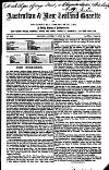 Australian and New Zealand Gazette Saturday 31 July 1858 Page 1