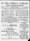 St. Ives Weekly Summary Saturday 06 July 1889 Page 1