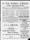 St. Ives Weekly Summary Saturday 27 July 1889 Page 1