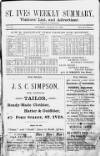 St. Ives Weekly Summary Saturday 24 August 1889 Page 1