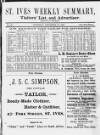 St. Ives Weekly Summary Saturday 28 September 1889 Page 1