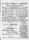St. Ives Weekly Summary Saturday 05 October 1889 Page 1