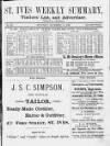 St. Ives Weekly Summary Saturday 16 November 1889 Page 1