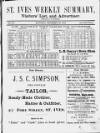 St. Ives Weekly Summary Saturday 23 November 1889 Page 1