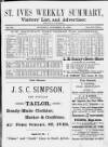 St. Ives Weekly Summary Saturday 30 November 1889 Page 1