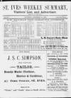 St. Ives Weekly Summary Saturday 14 December 1889 Page 1