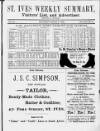 St. Ives Weekly Summary Saturday 08 March 1890 Page 1
