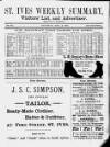 St. Ives Weekly Summary Saturday 05 April 1890 Page 1