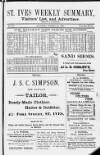 St. Ives Weekly Summary Saturday 23 August 1890 Page 1