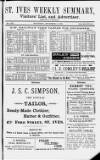 St. Ives Weekly Summary Saturday 05 December 1891 Page 1
