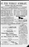 St. Ives Weekly Summary Saturday 23 January 1892 Page 1