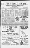 St. Ives Weekly Summary Saturday 11 March 1893 Page 1