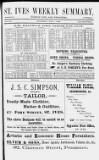 St. Ives Weekly Summary Saturday 01 July 1893 Page 1