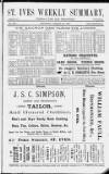 St. Ives Weekly Summary Saturday 25 August 1894 Page 1