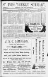 St. Ives Weekly Summary Saturday 01 June 1895 Page 1