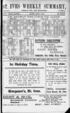 St. Ives Weekly Summary Saturday 01 August 1908 Page 1