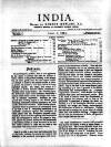 India Sunday 01 April 1894 Page 1