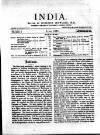 India Friday 01 June 1894 Page 1