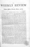 Weekly Review (London) Saturday 30 May 1863 Page 1