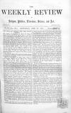 Weekly Review (London) Saturday 20 June 1863 Page 1