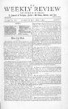 Weekly Review (London) Saturday 08 January 1870 Page 1