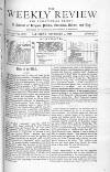 Weekly Review (London) Saturday 04 November 1876 Page 1