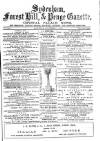 Sydenham, Forest Hill & Penge Gazette Saturday 01 December 1877 Page 1