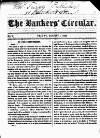 Bankers' Circular Friday 01 August 1828 Page 1