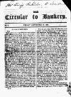 Bankers' Circular Friday 19 September 1828 Page 1