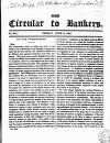 Bankers' Circular Friday 06 June 1834 Page 1
