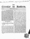 Bankers' Circular Friday 17 March 1843 Page 1