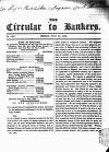 Bankers' Circular Friday 20 July 1849 Page 1