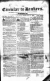 Bankers' Circular Saturday 21 February 1852 Page 1