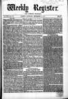 Weekly Register and Catholic Standard Saturday 12 September 1857 Page 1