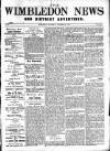 Wimbledon News Saturday 13 October 1894 Page 1