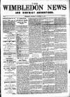 Wimbledon News Saturday 10 November 1894 Page 1