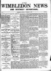 Wimbledon News Saturday 17 November 1894 Page 1