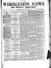 Wimbledon News Saturday 26 January 1895 Page 1