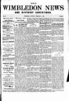 Wimbledon News Saturday 09 February 1895 Page 1